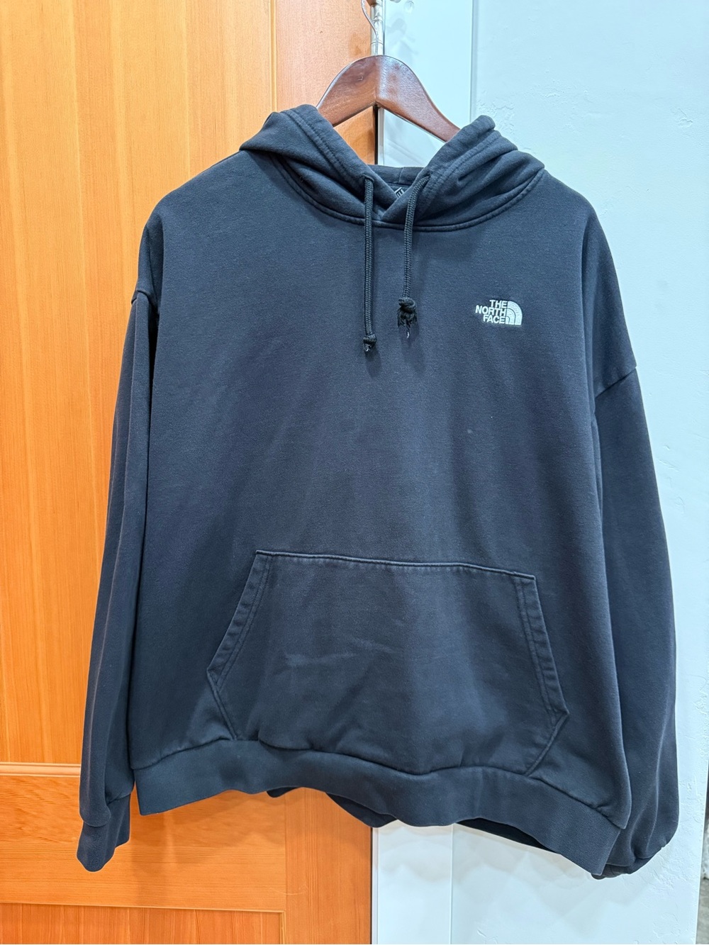 The North Face Black Pullover Hoodie with White Logo